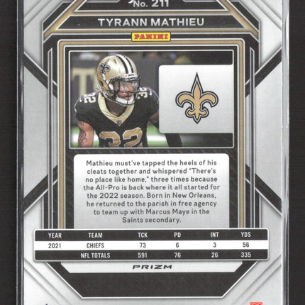 2023 Panini Prizm Tyrann Mathieu #211 Green
