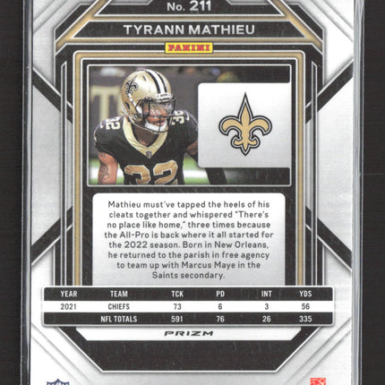 2023 Panini Prizm Tyrann Mathieu #211 Red White Blue