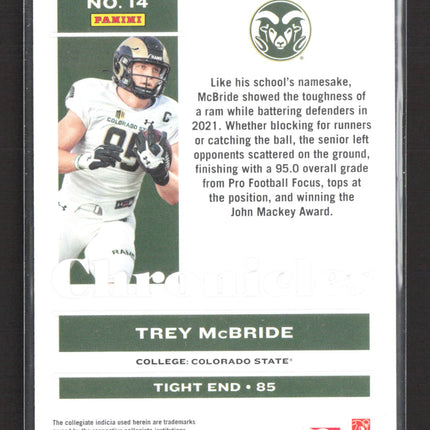 2022 Panini Chronicles Draft Picks Trey McBride #14 RC 140/149
