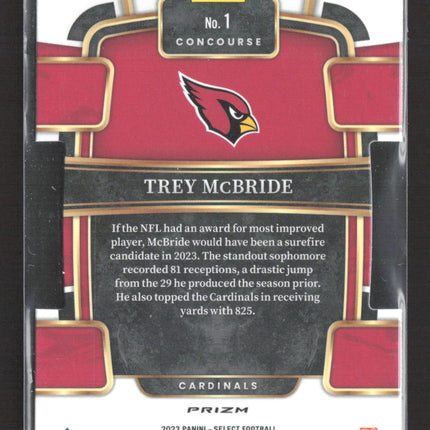 2024 Panini Select Football Concourse Trey McBride #1 Silver Prizm