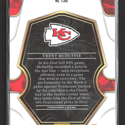 2023 Panini Select Football Trent McDuffie #150 Premier Level Red Die-Cut RC