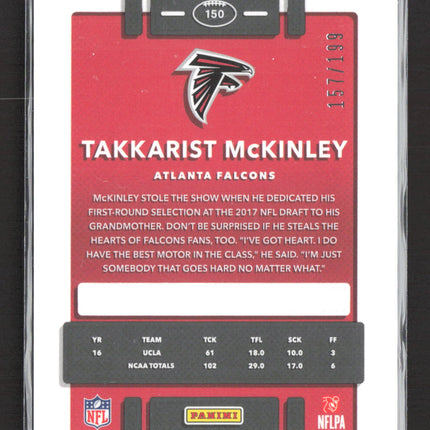 2017 Panini Donruss Optic Prizm Takkarist McKinley #150 Orange 157/199 RC