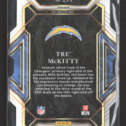 2022 Panini Select Club Level Tre' McKitty #293 Red White & Blue Prizm RC