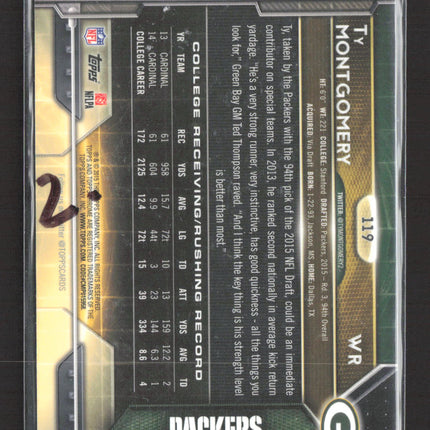 2015 Topps Chrome Ty Montgomery #119 Green Refractor RC