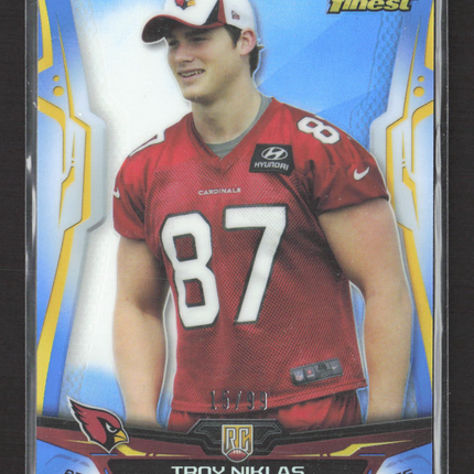 2014 Topps Finest Troy Niklas #138 Blue Refractor 15/99 RC