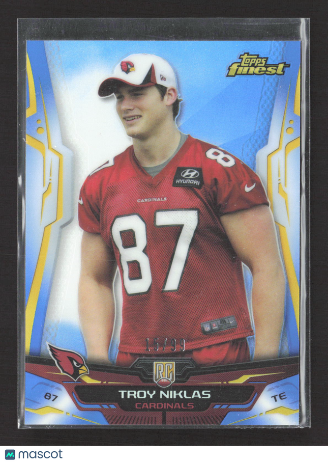 2014 Topps Finest Troy Niklas #138 Blue Refractor 15/99 RC