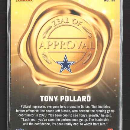 2023 Panini Zenith Football Zeal of Approval Tony Pollard #11