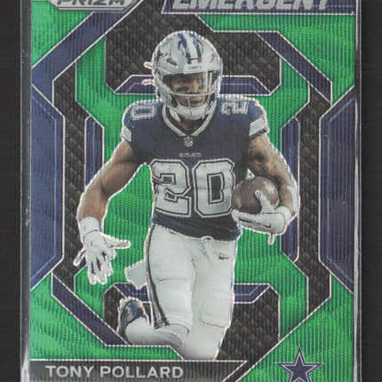2023 Panini Prizm Emergent Tony Pollard #H-15 Green