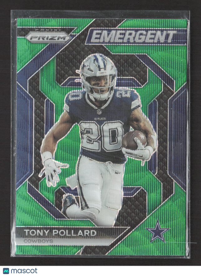 2023 Panini Prizm Emergent Tony Pollard #H-15 Green