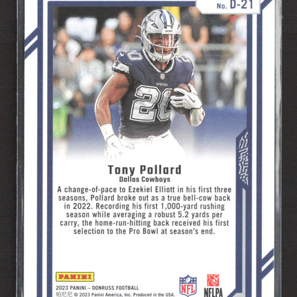 2023 Panini Donruss Dominators Tony Pollard #D-21 Holo