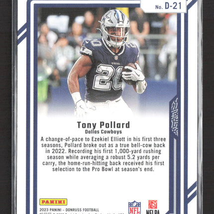 2023 Panini Donruss Dominators Tony Pollard #D-21 Checkerboard