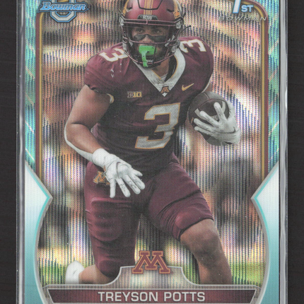 2022 Bowman University Treyson Potts #97 Aqua Wave Refractor