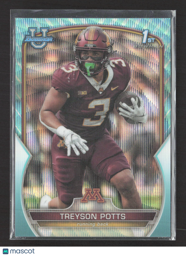 2022 Bowman University Treyson Potts #97 Aqua Wave Refractor