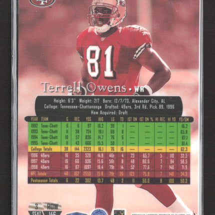 1999 Fleer Flair Showcase Terrell Owens #146 Row 3