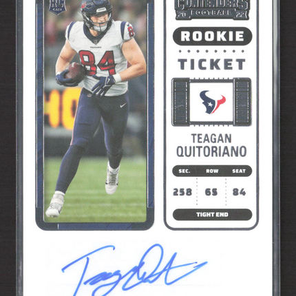 2023 Panini Contenders Football Teagan Quitoriano #231 Rookie Ticket RC auto