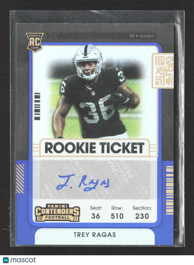 2021 Panini Contenders Rookie Ticket Trey Ragas #286 RC auto