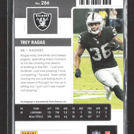 2021 Panini Contenders Rookie Ticket Trey Ragas #286 RC auto