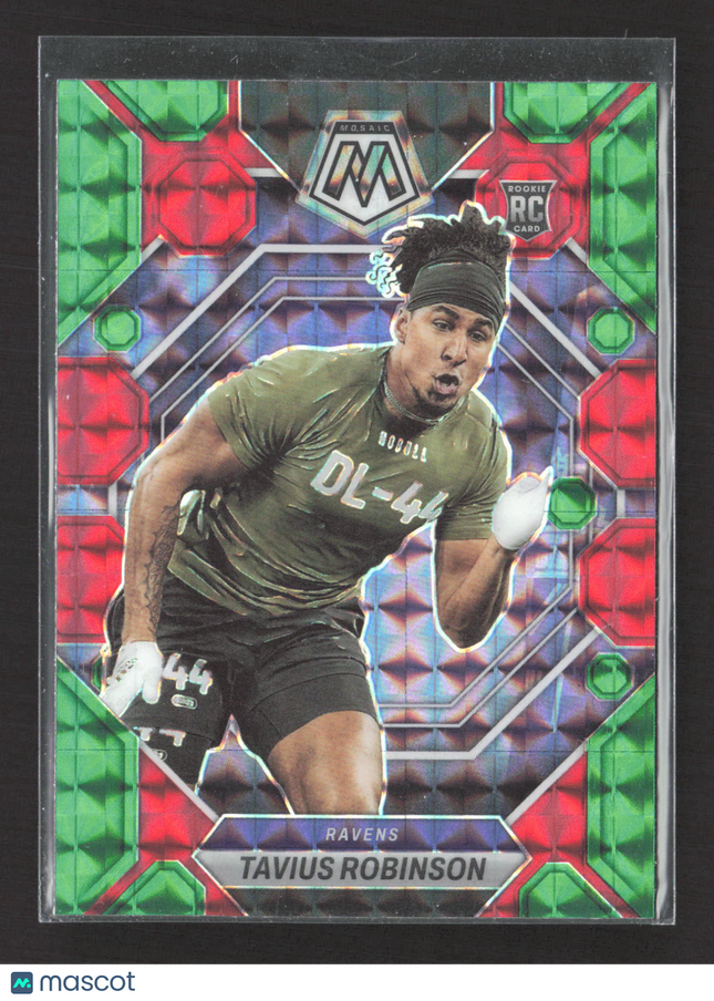 2023 Panini Mosaic Prizm Tavius Robinson #365 Green and Red RC