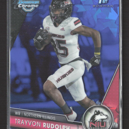 2023 Topps Bowman University Chrome Trayvon Rudolph #119 Blue Sapphire 1st