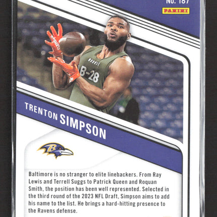 2023 Panini Donruss Elite Trenton Simpson #187 RC 142/399