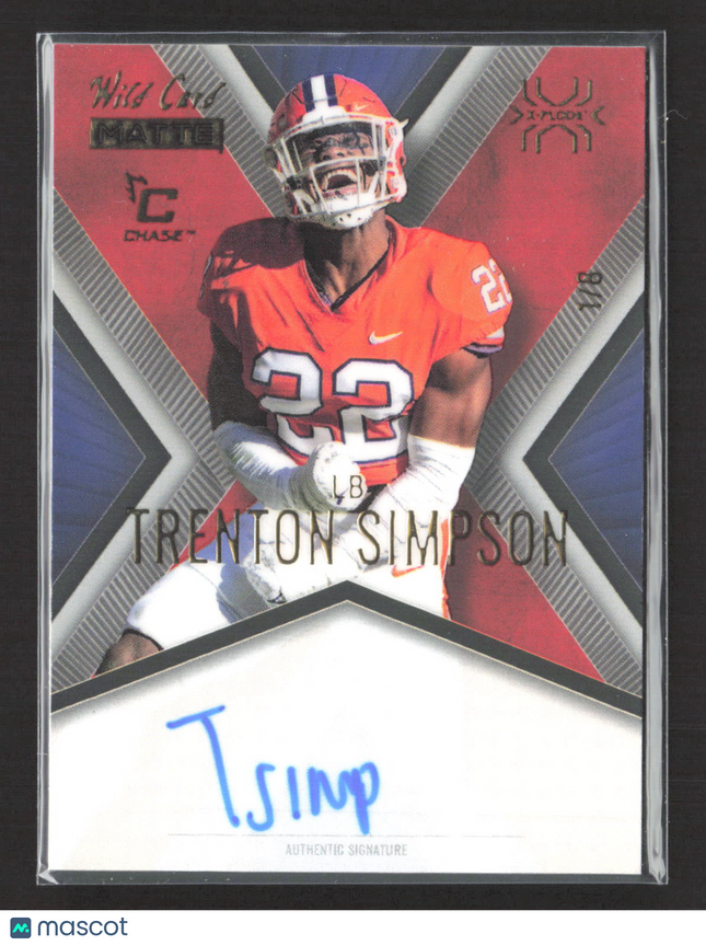 2023 Wild Card Matte X-Plode Trenton Simpson #MXP-A auto /8