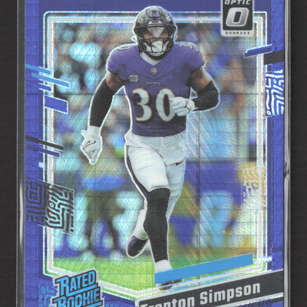 2023 Panini Donruss Optic Trenton Simpson #209 Blue Hyper