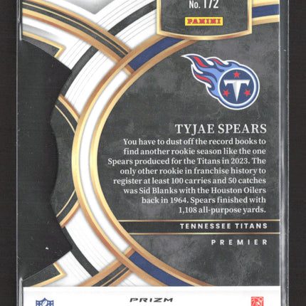 2024 Panini Select Football Tyjae Spears #172 Premier Level RC