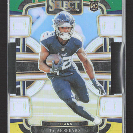 2024 Panini Select Prizm Tyjae Spears #97 Concourse RC Green Yellow