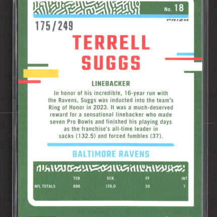 2023 Panini Donruss Optic Prizm Terrell Suggs #18 Orange 175/249