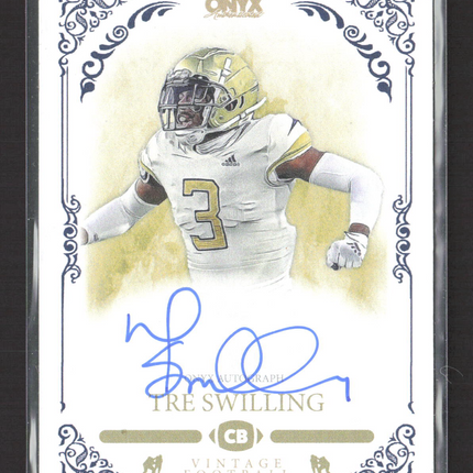 2022 Onyx Vintage Football Tre Swilling #VATS Blue Ink Autograph
