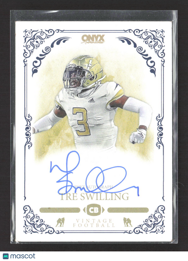 2022 Onyx Vintage Football Tre Swilling #VATS Blue Ink Autograph