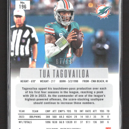 2025 Panini Prizm Deca Tua Tagovailoa #196 Purple 97/99
