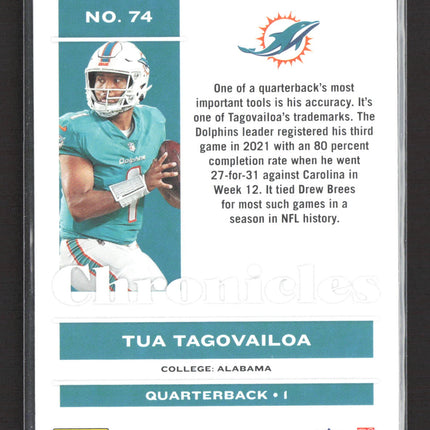 2022 Panini Chronicles Football Tua Tagovailoa #74