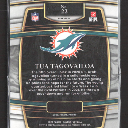 2022 Panini Select Prizm Concourse Tua Tagovailoa #22 silver