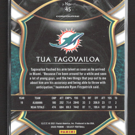 2021 Panini Select Concourse Tua Tagovailoa #45 RC