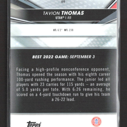 2022 Bowman University Tavion Thomas #69