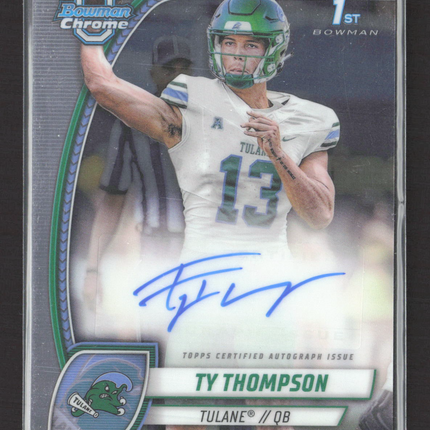 2024 Bowman University Chrome Football Ty Thompson #PA-TTH 1st Bowman auto
