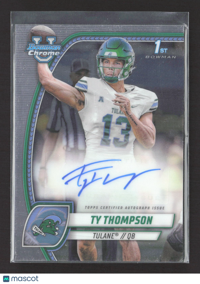 2024 Bowman University Chrome Football Ty Thompson #PA-TTH 1st Bowman auto