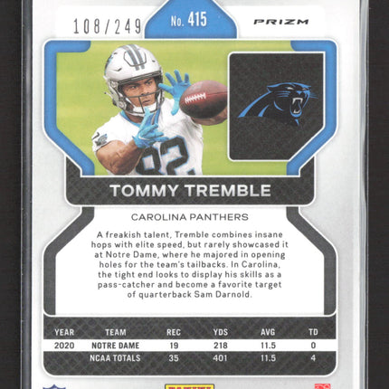 2021 Panini Prizm Tommy Tremble #415 Orange RC 108/249