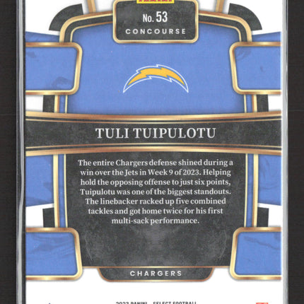 2024 Panini Select Football Concourse Tuli Tuipulotu #53 RC