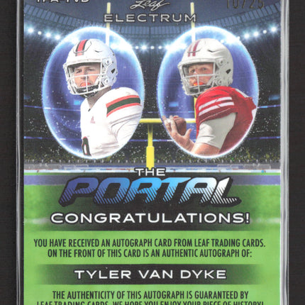 2024 Leaf Electrum The Portal Tyler Van Dyke #TPA-TVD 10/25 auto