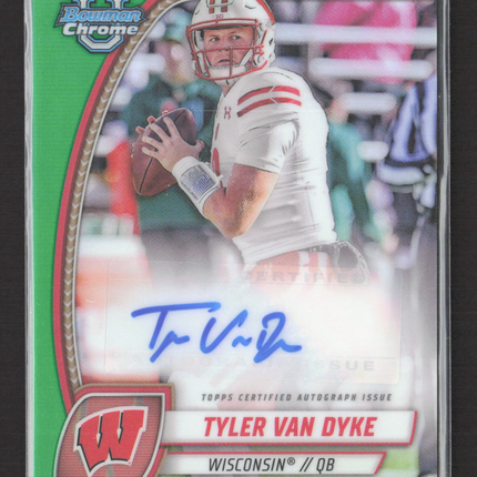 2024 Topps Bowman University Chrome Tyler Van Dyke #PA-TVA Green auto /99