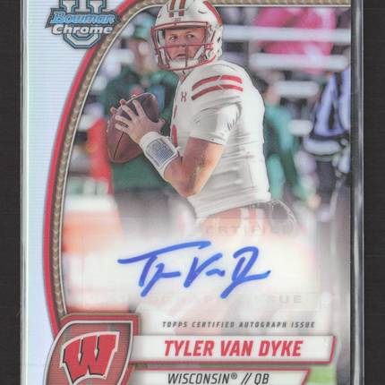 2024 Bowman University Chrome Football Tyler Van Dyke Refractor auto /299