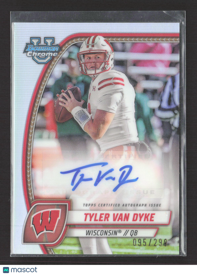 2024 Bowman University Chrome Football Tyler Van Dyke Refractor auto /299