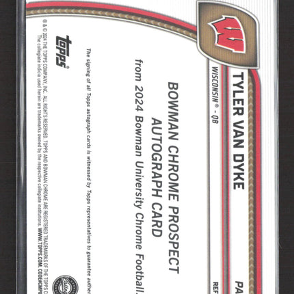 2024 Bowman University Chrome Football Tyler Van Dyke Refractor auto /299