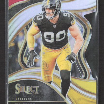 2024 Panini Select Prizm T.J. Watt #217 Club Level red black die cut