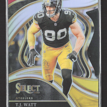 2024 Panini Select Prizm T.J. Watt #217 Club Level red black die cut