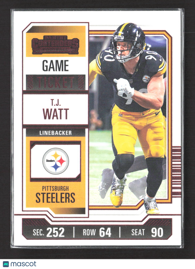 2023 Panini Contenders Football T.J. Watt #85 Game Ticket