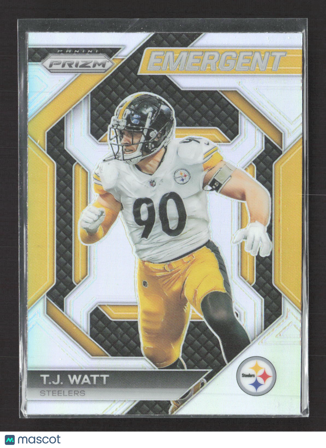 2023 Panini Prizm Emergent T.J. Watt #H-17 Silver
