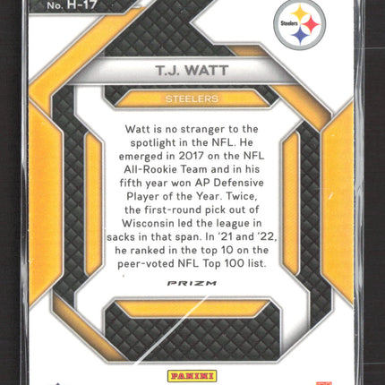 2023 Panini Prizm Emergent T.J. Watt #H-17 Silver